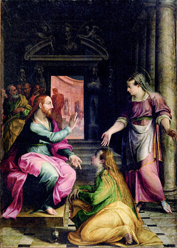 Christ in the House of Martha and Mary Ca 1580 Art Print by Lavinia Fontana