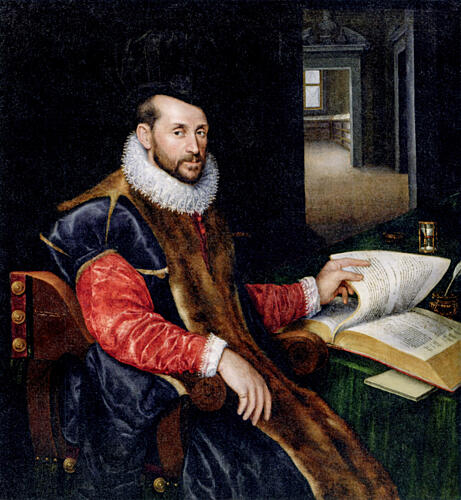 Man Leafing Through a Book 1577-78 Art Print by Lavinia Fontana