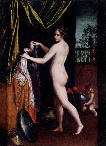 Minerva Dressing 1613 Art Print by Lavinia Fontana