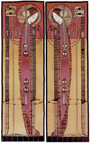 Pair of Embroidered Panels for Hill House 1902 Figuratif reproduction