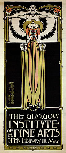 Poster for the Glasgow Institute of Fine Arts Ca 1895 Art Print by M. Macdonald Mackintosh