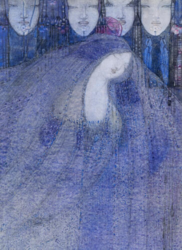 The Mysterious Garden Detail 1911 Art Print by M. Macdonald Mackintosh