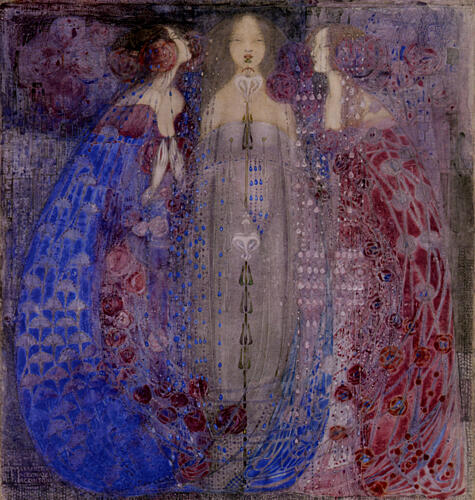 The Three Perfumes 1912 Art Print by M. Macdonald Mackintosh