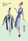 Dinner Dress and Overcoat, 1947 Art Print by Unknown