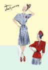 Pleated Sailor Dress with Jacket, 1947 Art Print by Unknown