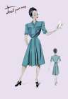 Casual Dress in Turquoise, 1947 Art Print by Unknown