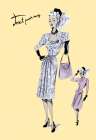 Fashionable Dress with Bag and Hat, 1947 Art Print by Unknown