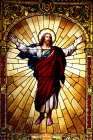 Stained-glass window at the Neptune Society Columbarium San Francisco California Art Print