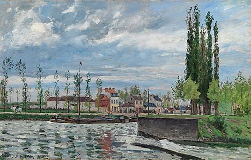 The Lock at Pontoise Landscape Print
