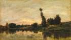 Sunset on the River Oise Art Print