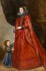 A Genoese Lady with Her Child Art Print