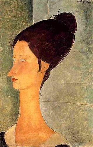 Lady with black hair Art Print