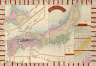 Japan with Points of Interest and table of Counties Vintage Print