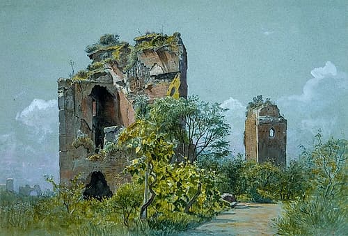 Baths of Trajan (Sette Sale, Villa Brancaccio, Rome) Landscape Print