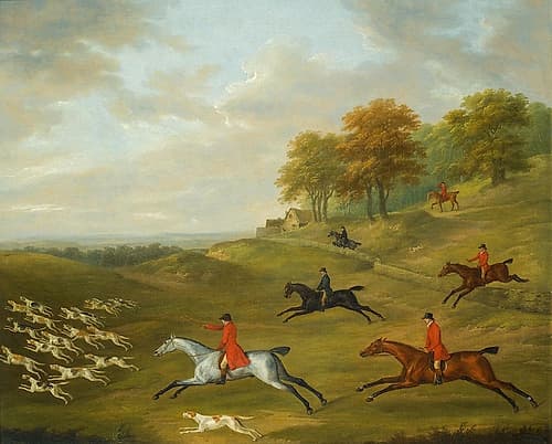 A hunt in full cry Art Print