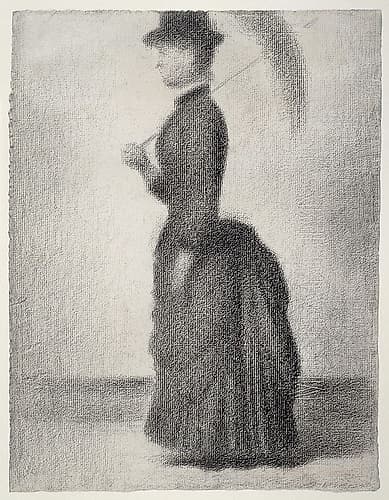 Woman Walking with a Parasol Art Print