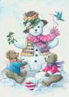 Snowman Teddy Bear II Art Print
