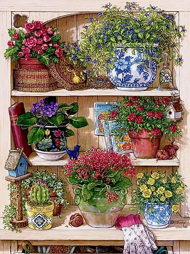 Flower Cupboard Art Print