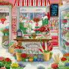 Blossoms Flower Shoppe Traditional Print