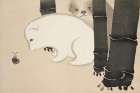 Dog and snail from Momoyogusa Art Print