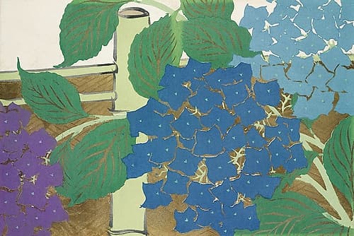 Hydrangea from Momoyogusa Art Print