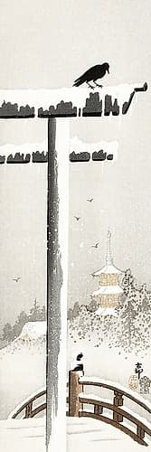Torii in the snow Art japonais reproduction