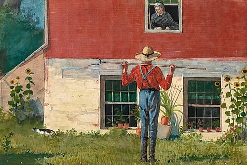 In the Garden (Rustic Courtship) Art Print