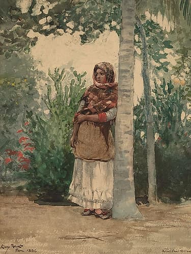 Under a Palm Tree Art Print