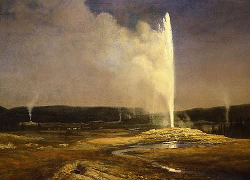 Geysers in Yellowstone 1881 Landscape Print