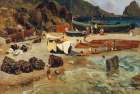 Fishing Boats at Capri Art Print