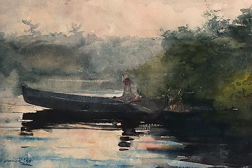 The End of the Day, Adirondacks Figurative Print