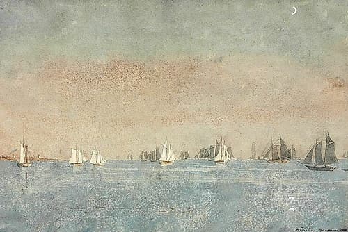 Gloucester Harbor, Fishing Fleet Art Print
