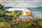Flower Garden and Bungalow, Bermuda Art Print