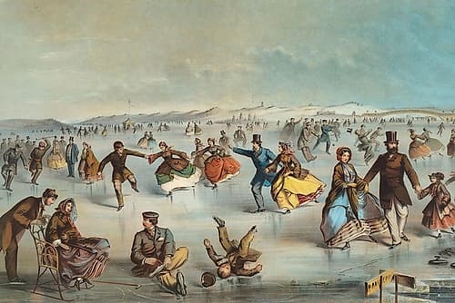 Skating in Central Park, New York Games and Sports Print