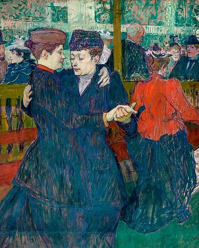At the Moulin-Rouges, Two Women Walzing Figurative Print