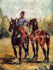 Groom with Two Horses Art Print