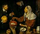 Old Woman Frying Eggs Art Print