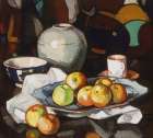 Still life apples and jar Still Life Print