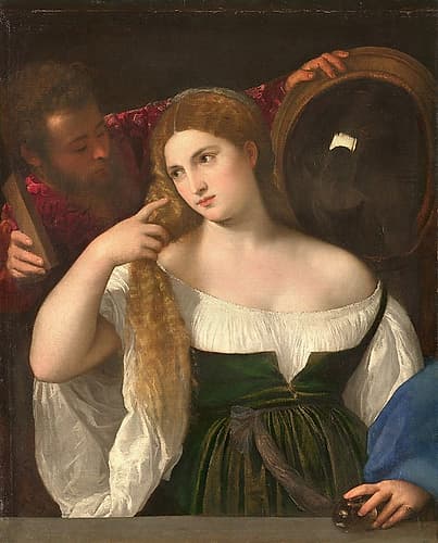 Woman with a Mirror Art Print