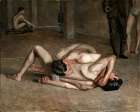 Wrestlers 1899 Art Print