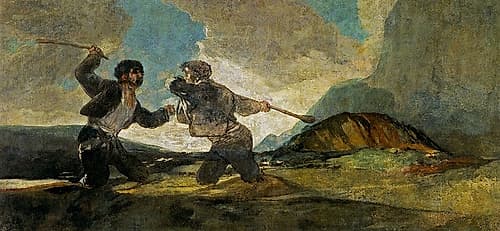 Fight with Cudgels Figurative Print