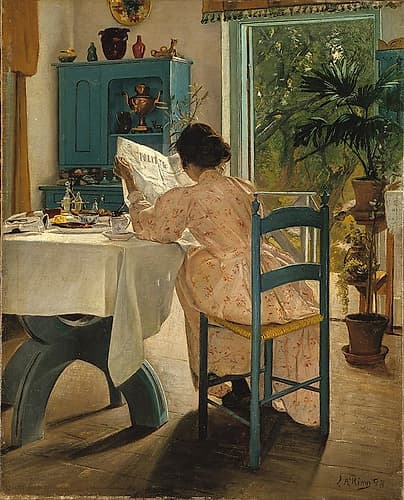 At Breakfast Art Print