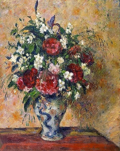 Still life with peonies and mock orange Art Print