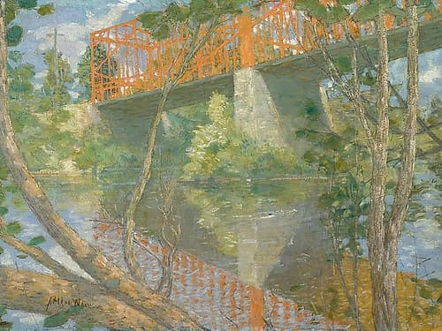 The Red Bridge Landscape Print