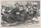 Harpers Weekly Christmas Belles Vintage Print