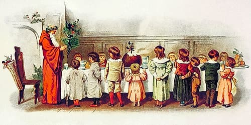 Santa Claus with children Art Print
