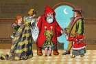 Father Christmas and His Little Friend Art Print