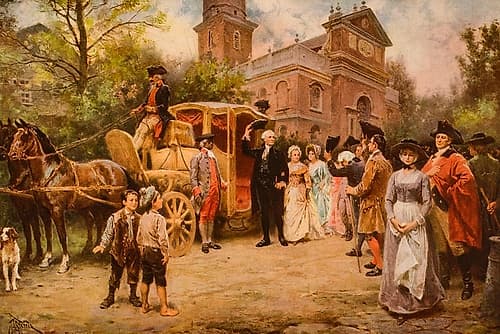 General Washington at Christ Church-Easter Sunday-1795 Art Print