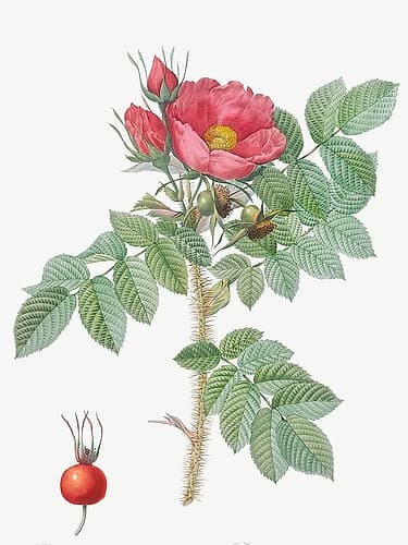 Kamtschatka Rose, Rosa kamtschatica Art Print