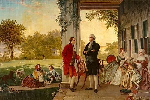 Washington and Lafayette at Mount Vernon-1784 Figurative Print